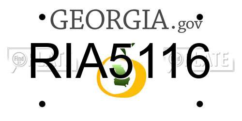 RIA5116 Georgia License Plate