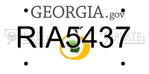 RIA5437 Georgia License Plate