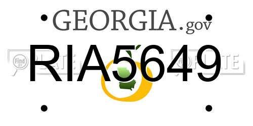 RIA5649 Georgia License Plate