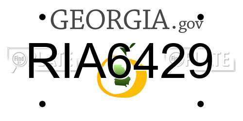 RIA6429 Georgia License Plate