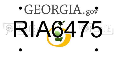RIA6475 Georgia License Plate