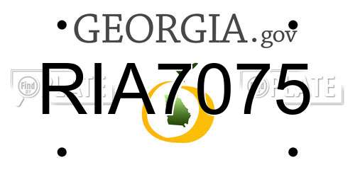RIA7075 Georgia License Plate