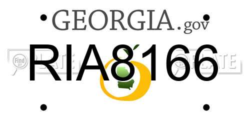 RIA8166 Georgia License Plate