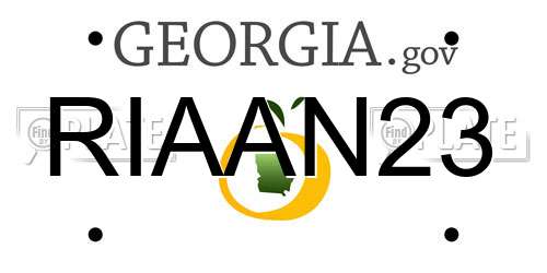 RIAAN23 Georgia License Plate