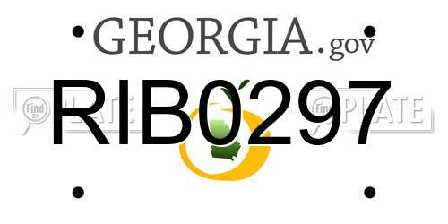 RIB0297 Georgia License Plate