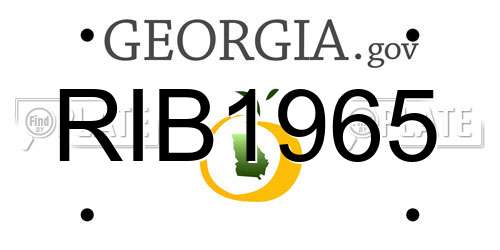 RIB1965 Georgia License Plate