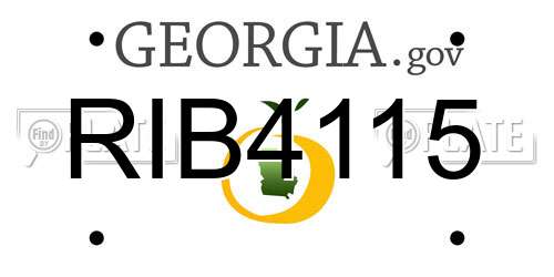 RIB4115 Georgia License Plate