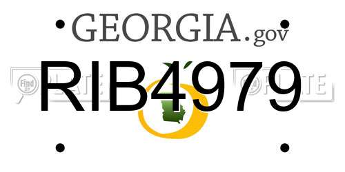 RIB4979 Georgia License Plate