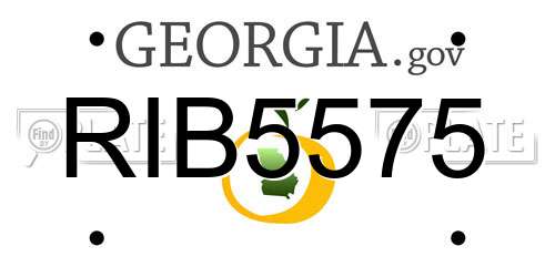 RIB5575 Georgia License Plate