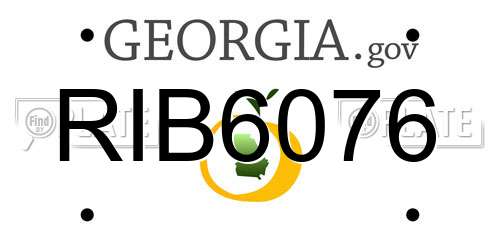 RIB6076 Georgia License Plate