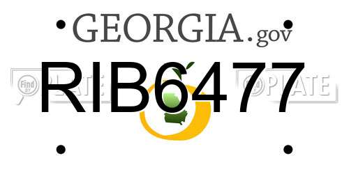 RIB6477 Georgia License Plate