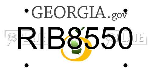 RIB8550 Georgia License Plate