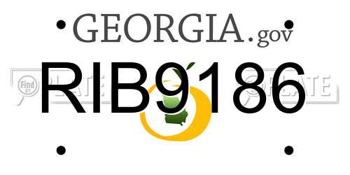 RIB9186 Georgia License Plate