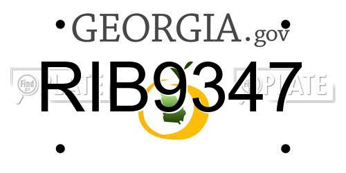 RIB9347 Georgia License Plate