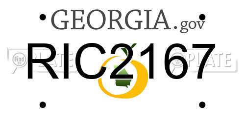 RIC2167 Georgia License Plate