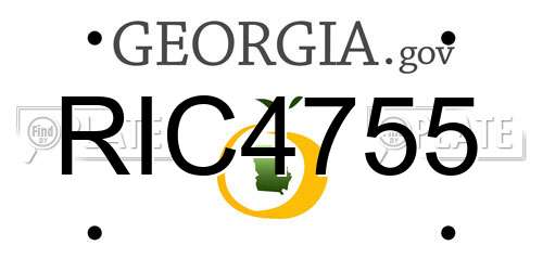 RIC4755 Georgia License Plate