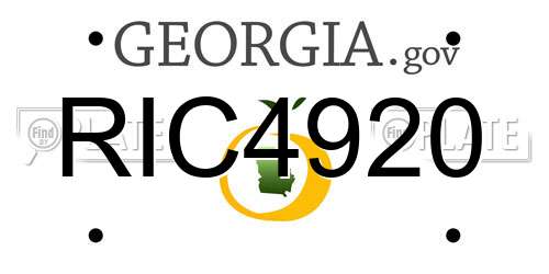 RIC4920 Georgia License Plate