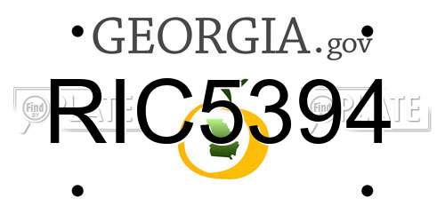 RIC5394 Georgia License Plate