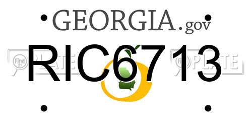 RIC6713 Georgia License Plate