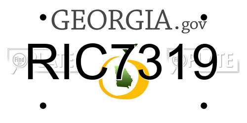 RIC7319 Georgia License Plate