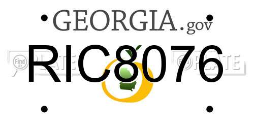 RIC8076 Georgia License Plate