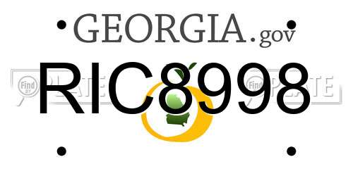 RIC8998 Georgia License Plate