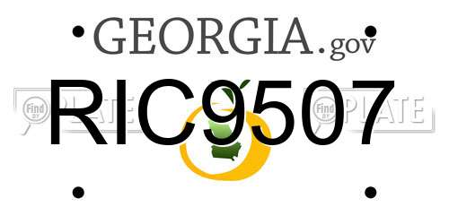 RIC9507 Georgia License Plate