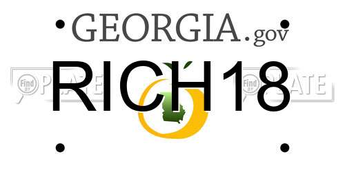 RICH18 Georgia License Plate