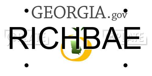 RICHBAE Georgia License Plate