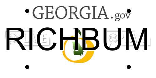 RICHBUM Georgia License Plate