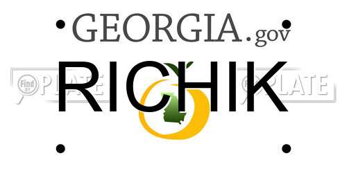 RICHIK Georgia License Plate