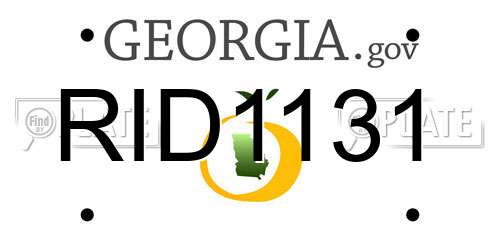 RID1131 Georgia License Plate