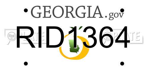 RID1364 Georgia License Plate
