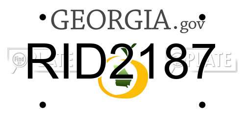 RID2187 Georgia License Plate