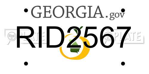 RID2567 Georgia License Plate