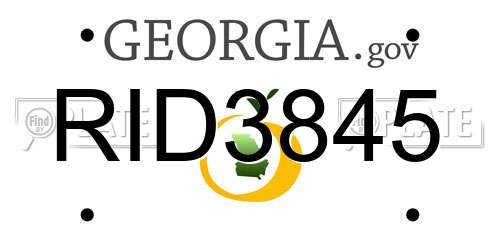 RID3845 Georgia License Plate