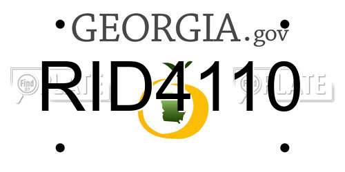 RID4110 Georgia License Plate