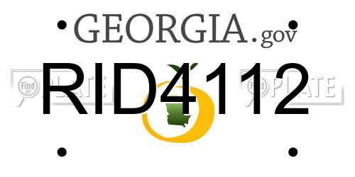 RID4112 Georgia License Plate