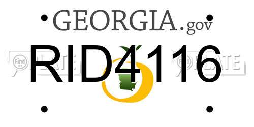 RID4116 Georgia License Plate
