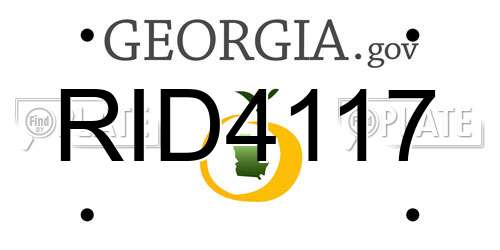 RID4117 Georgia License Plate