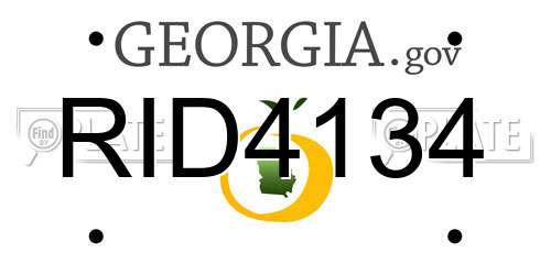 RID4134 Georgia License Plate