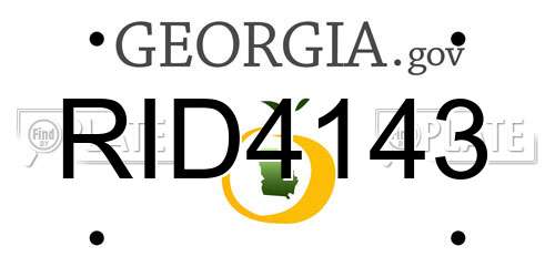 RID4143 Georgia License Plate