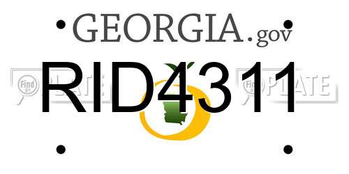 RID4311 Georgia License Plate