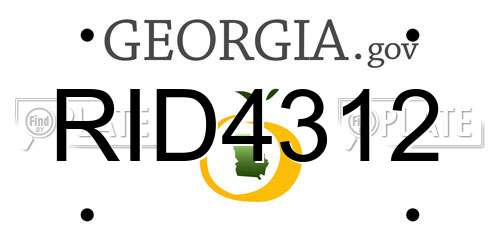 RID4312 Georgia License Plate
