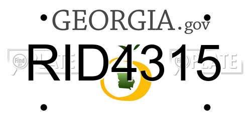 RID4315 Georgia License Plate