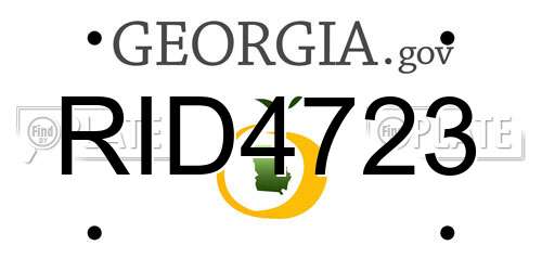 RID4723 Georgia License Plate