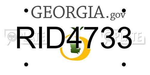 RID4733 Georgia License Plate