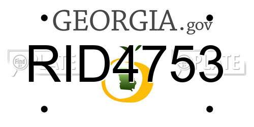 RID4753 Georgia License Plate