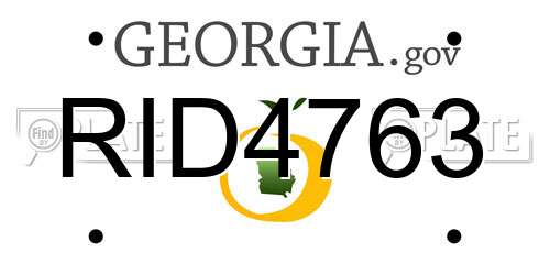 RID4763 Georgia License Plate