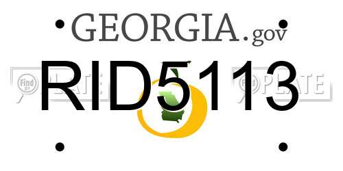 RID5113 Georgia License Plate